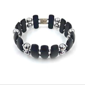 Flat Black Turquoise Bracelet